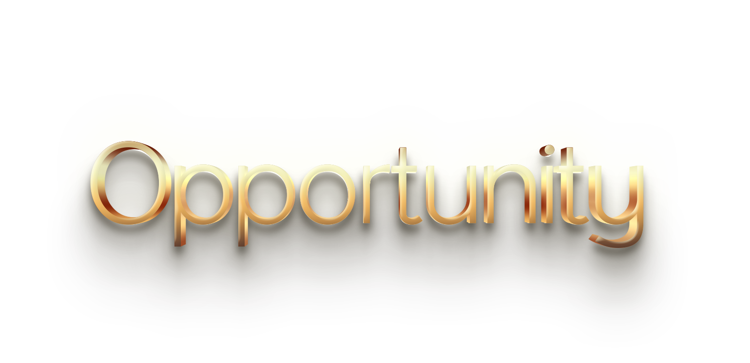 WORD OPPORTUNITY gold 3D text effects art typography PNG images free